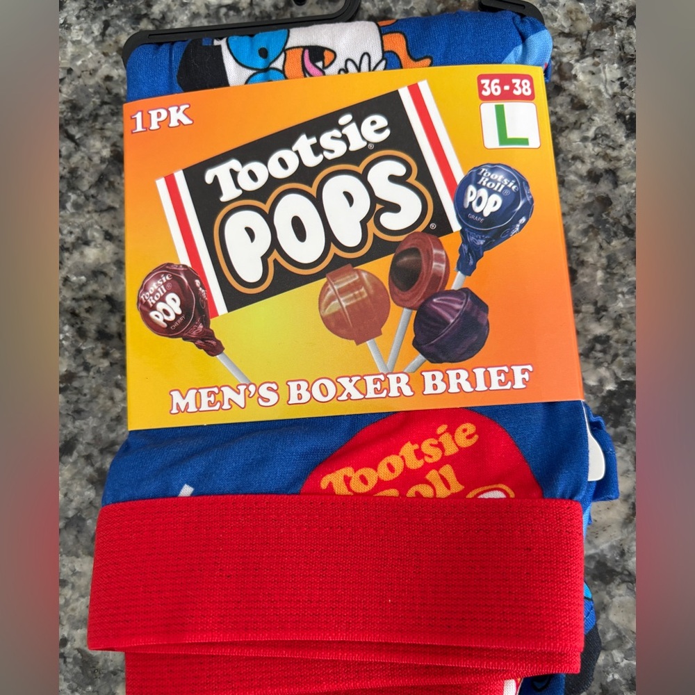 NWT- Tootsie Pops men's boxer briefs, size L